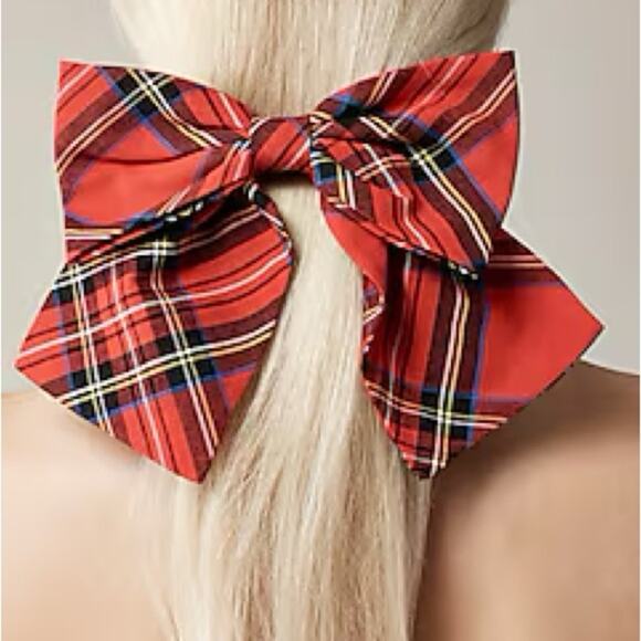 J. Crew Accessories - J. Crew Oversized tartan bow hair clip barrette
